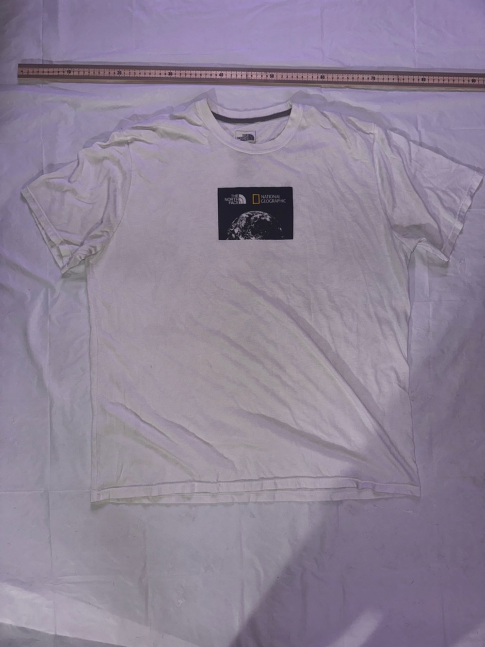 The North Face White Short Sleeve Tee with Black Chest Graphic